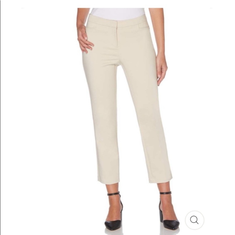 Rafaella Satin Twill Capri Pants with Buckle Detail